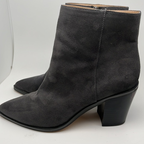 14th & Union Braxten Gray Ankle Block Heel Pointed Boots Booties Size 7.5 - Picture 7 of 13